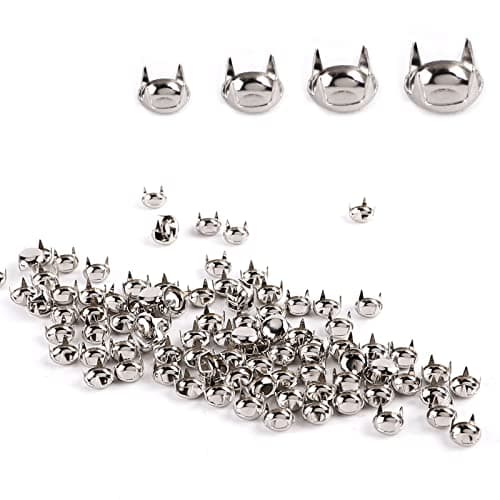 RUTICH 100pcs 8MM Antique Silver Round Dome Metal Studs Spots Nailheads Fastners