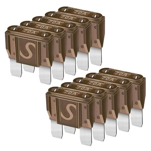 Gebildet 10Pcs Blade Fuses Maxi APX Replacement Fuses 70A for Cars Trucks RVs Boats Automotives Vehicle Campers SUV