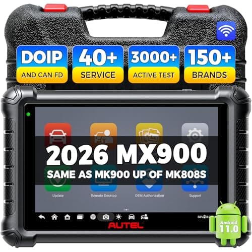 Autel MaxiCheck MX900 Scanner: 2026 Bidirectional Scan Tool Same as MaxiCom MK900BT MK900, CANFD& DoIP, 3K+ Active Tests 40+ Services Up of MX808S MK808S MK808BT, 8in All-System Diagnose, FCA 11OS