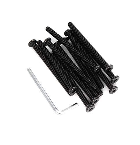 binifiMux 12pcs Black 1/4-20 x 3" Socket Cap Screws Allen Head with One Hex Key