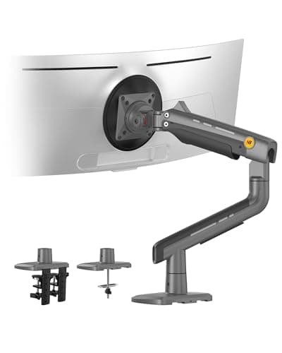 NB Gaming Monitor Arm for Screen up to 60 inches Holds 44 lbs20 kg VESA 75100 RGB Light Heavy Duty Monitor Stand Aluminum Ultrawide Screen Mount Height Angle Adjustable Grey Black