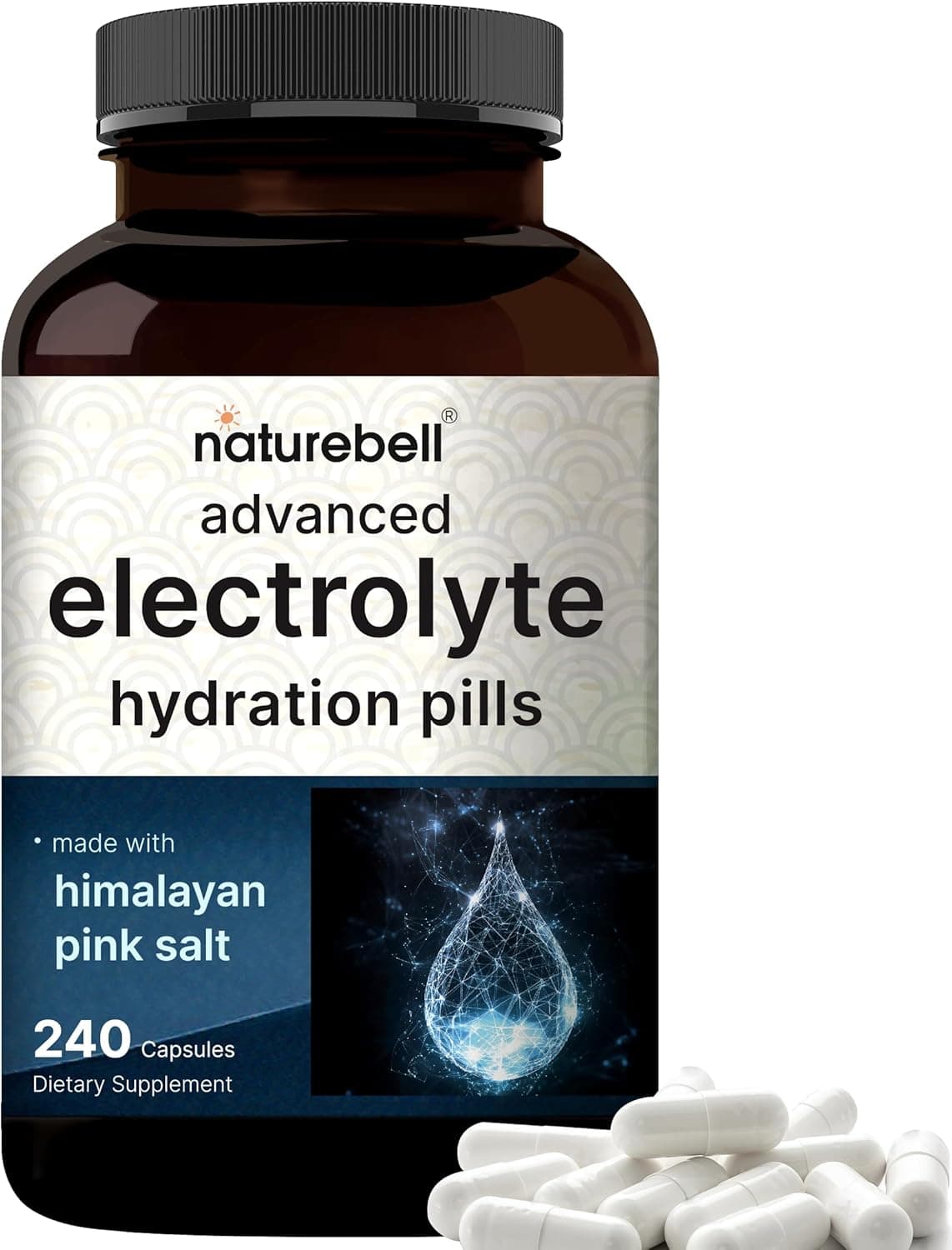 Advanced Electrolyte Pills 240 Capsules Salt Pills with Electrolytes for Fasting Hydrating Made with Himalayan Pink Salt Sodium Potassium Magnesium More Keto Unflavored No Sugar NonGMO