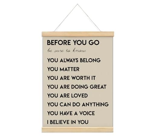 Mental Health Positive Affirmations Inspirational Wall Art Decor Therapist Calming Teacher Nurse Wall Art for Office Door Decor for Office Classroom Kids Teen Room Playroom Wood Posters 12x16 In