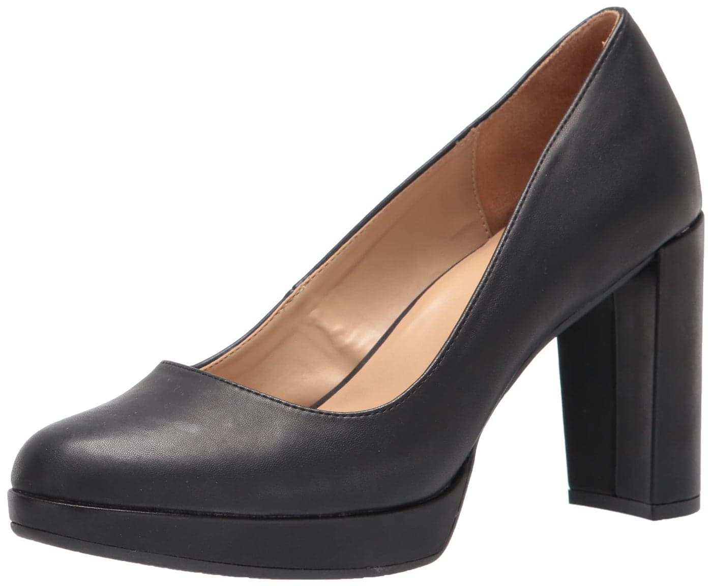 Naturalizer Womens Berlin Chunky High Heel Platform Pump,Black Smooth,11 Wide
