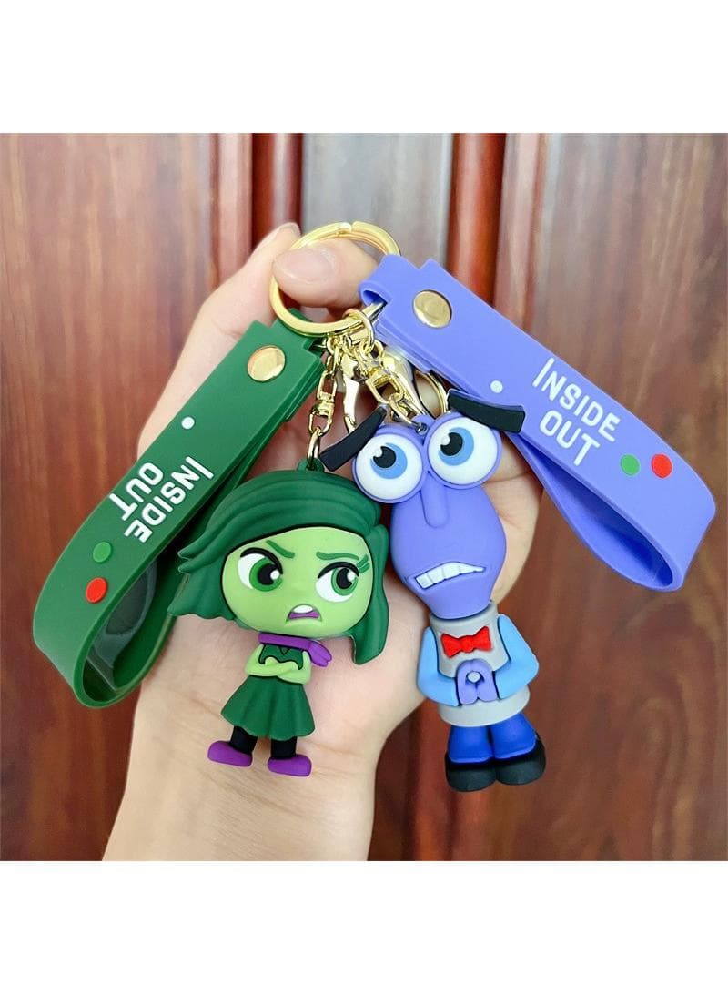 Cute Anime Inside Out 2 Keychain Toy for Game Fans Kids Birthday Gift 2Pcs