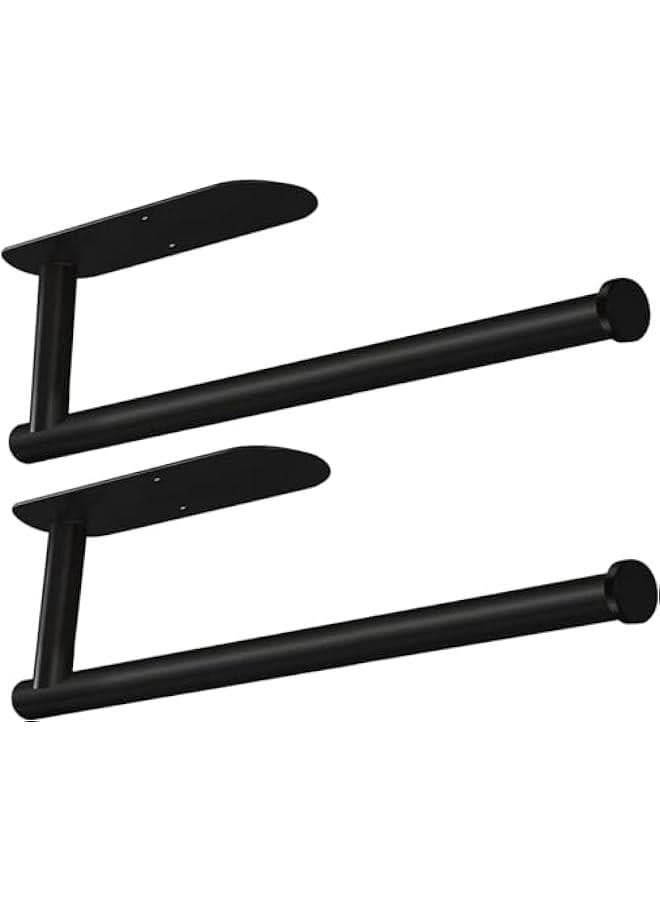 Paper Towel Holder for Kitchen, Stainless Steel Adhesive Roll Paper Holder Towel Holder Self for Kitchen Bathroom Washroom Toilet,Available in Adhesive and Drilling(Black 2pcs)