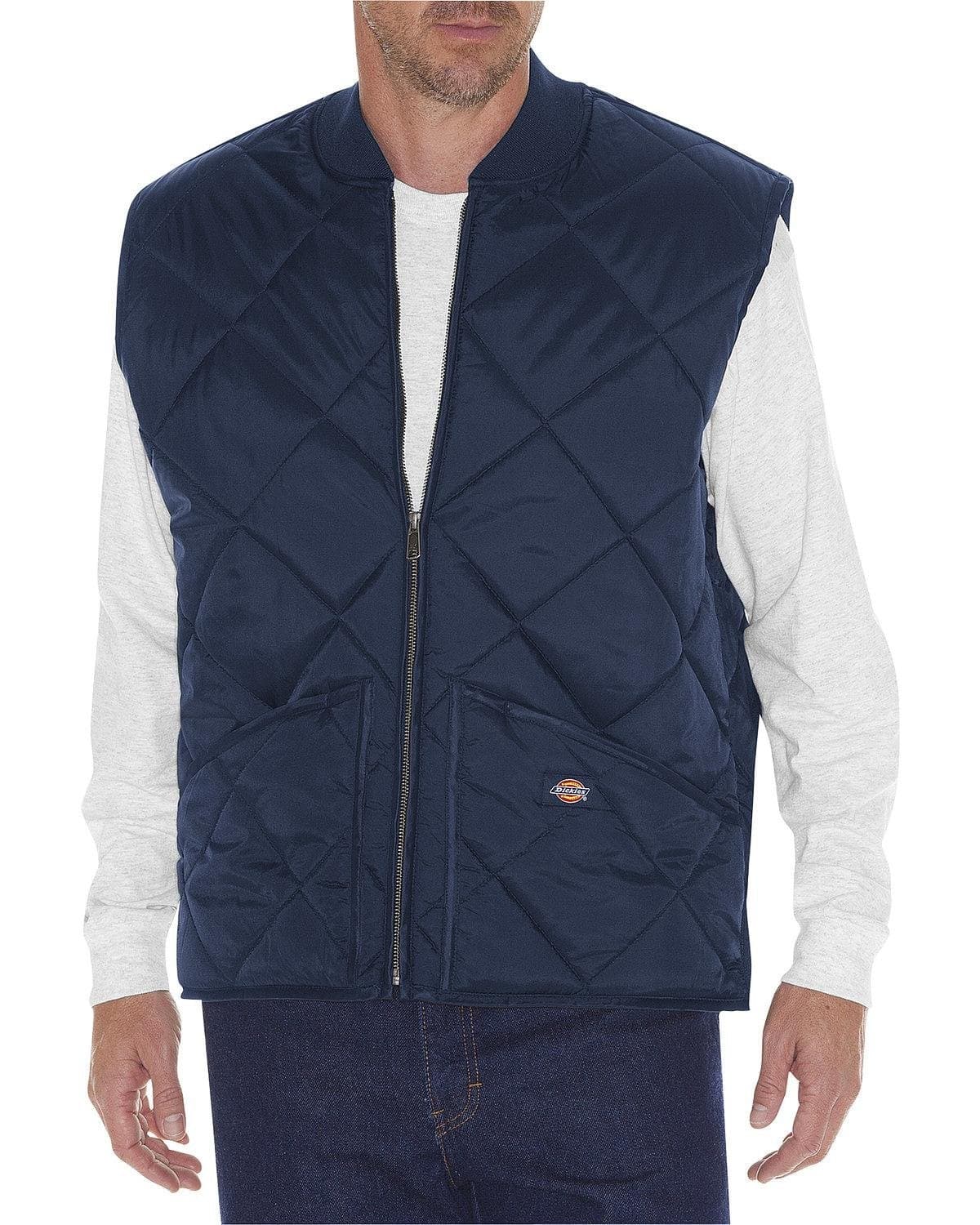 Dickies Men's Diamond Quilted Nylon Vest, Dark Navy, X-Large