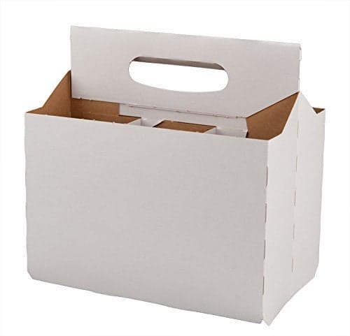 TFD Supplies Six Pack Bottle Cardboard Carrier Boxes for 12oz Beer or Soda Bottles 50 Pack