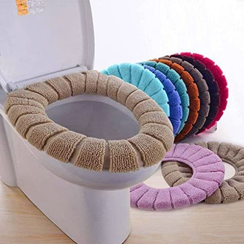 MINNESOTA Washable Soft Warmer Toilet Seat Cover Toilet Seat Cushion Mat Toilet Seat Lid Cover Pads Stretchable Fibers Easy Installation Toilet Seat Covers (Pack of 5)