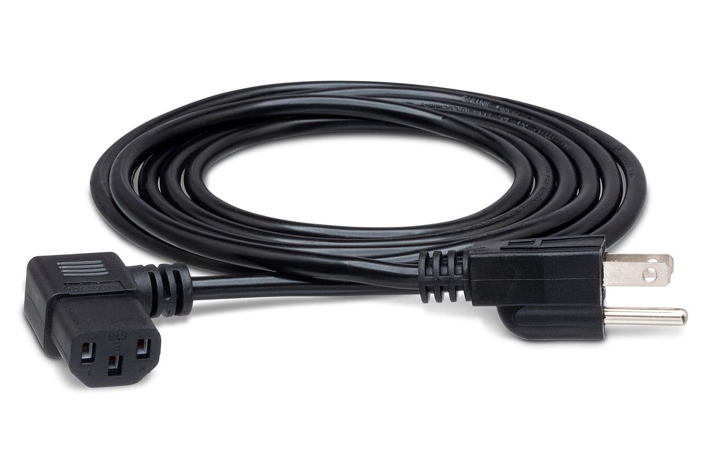 Hosa PWC-141R Power Cord, Right-angle IEC C13 to NEMA 5-15P, 1 Foot