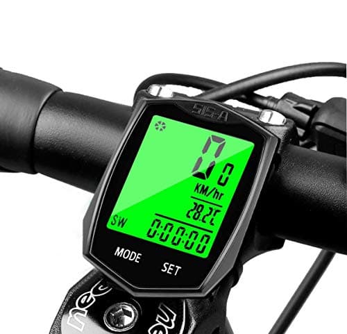 SEISSO Bike Computer Speedometer, Wireless Waterproof Cycling Odometer, Smart Sensor, Auto Wake-up, Multi-Function Bicycle Speed Tracker with LCD Backlight Display