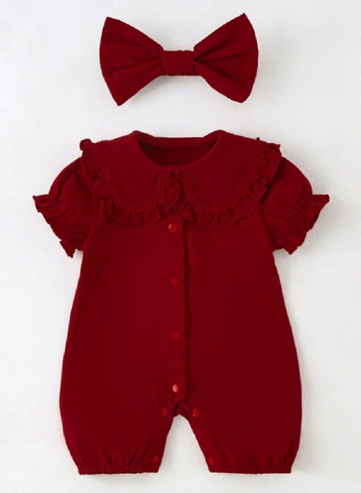 Baby Girl Apparel Set, Cute Baby Jumpsuit, Infant Party Outfit with Butterfly Knot — 73CM