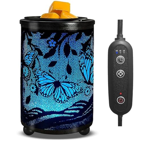 Leyoue Electric Wax Melt Warmer PTC Heating Plate with 7 Colors LED Changing Light Wax Warmer Fragrance Warmer for Home Office Gifts & Decor(Butterfly)