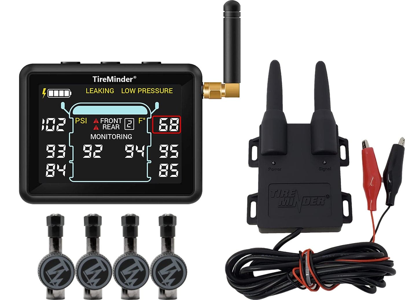 TireMinder i10 RV TPMS with 4 Flow Through Transmitters Black
