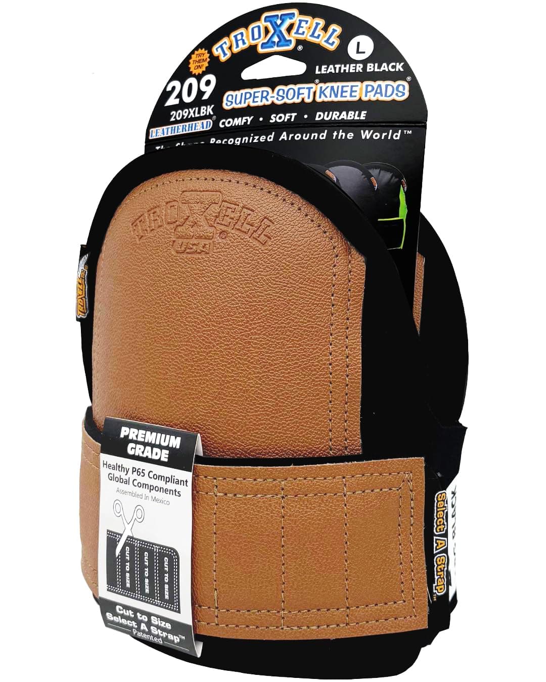 TROXELL USA SuperSoft LeatherHead Kneepads Large SizeBagged in Pairs