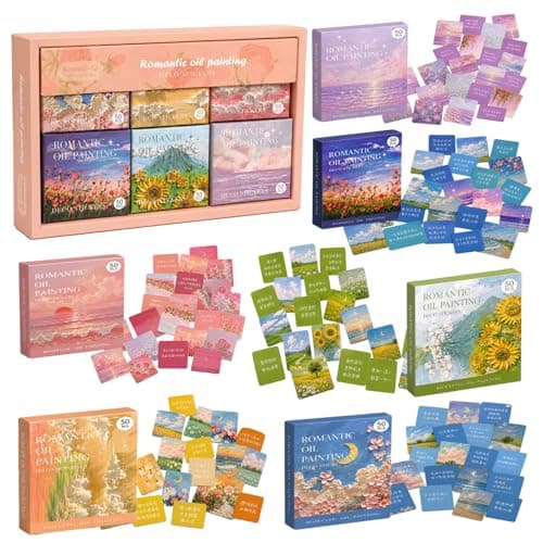 FunBlast Kawaii Sticker Set – 300 Pcs Romantic Oil Painting Art Sticker Set, Self Adhesive, Decorative Stickers for Scrapbook, Japanese Style Stickers Sets (Peach)