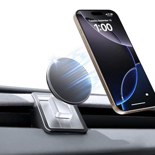Phone Mount for Tesla Model 3 Highland Model Y Juniper 2026, Magnetic Phone Holder for Tesla Model 3 Model Y Accessories 2025, Easy Installation for MagSafe, Compatible with iPhone 17 16 15 14 13 12