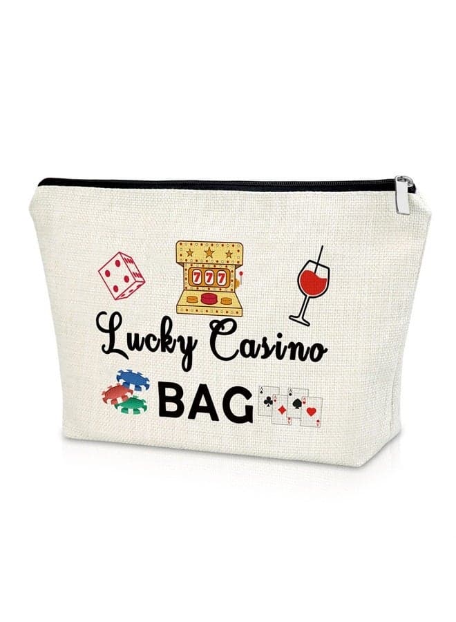 Lucky Casino Gifts Casino Lover Gift Makeup Bag Gambling Gifts for Men Women Birthday Gift for Gambler Mothers Day Gift Cosmetic Bag Retirement Gift for Grandma Christmas Gifts for Casino Lover
