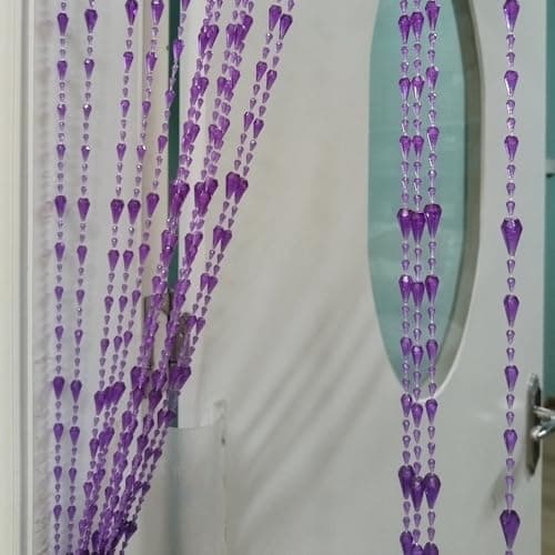 Beaded Curtain Doorways Acrylic Hanging Door Beads String Curtains Tassel Room Divider Screen Decor for Doorway Window Living Room Wedding (042 Purple, 39 inch x 78.7 inch)