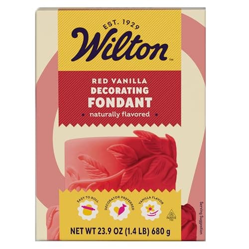 Wilton Red Fondant for Cake Decorating Premade Vanilla Flavored Easy to Roll Ready to Use 239 oz