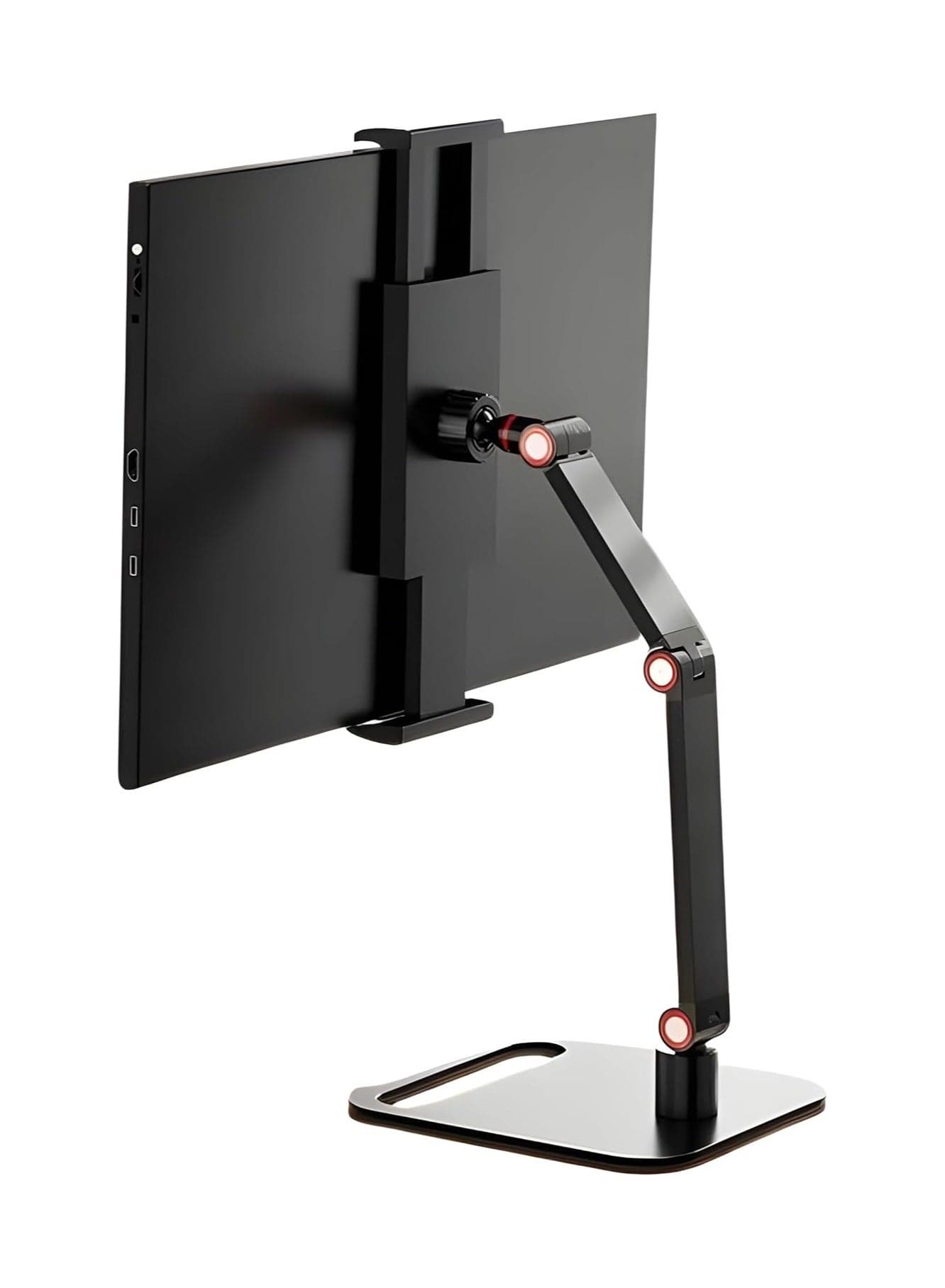 Portable Monitor/Tablet/iPad Clamp Holder Stand - 360° Degree Swivel Heavy-Duty Base - Fits 12-17.3 Inch Screens