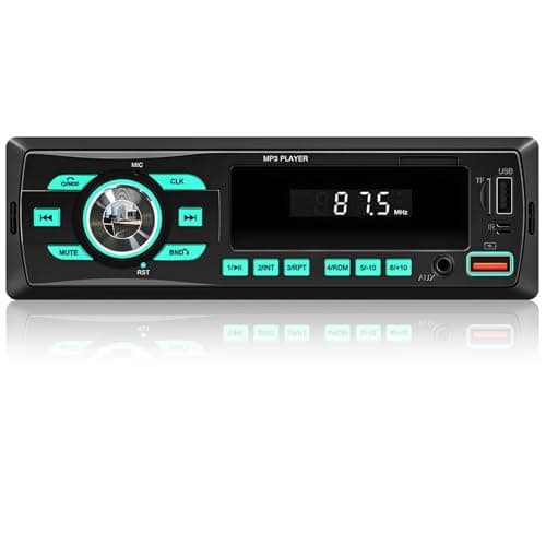 Car Radio Bluetooth Single DIN Car Stereo Audio, Car Audio with Dual Bluetooth and App Control,Supports FM/ MP3/SD/AUX/Dual USB/EQ/Quick Charge