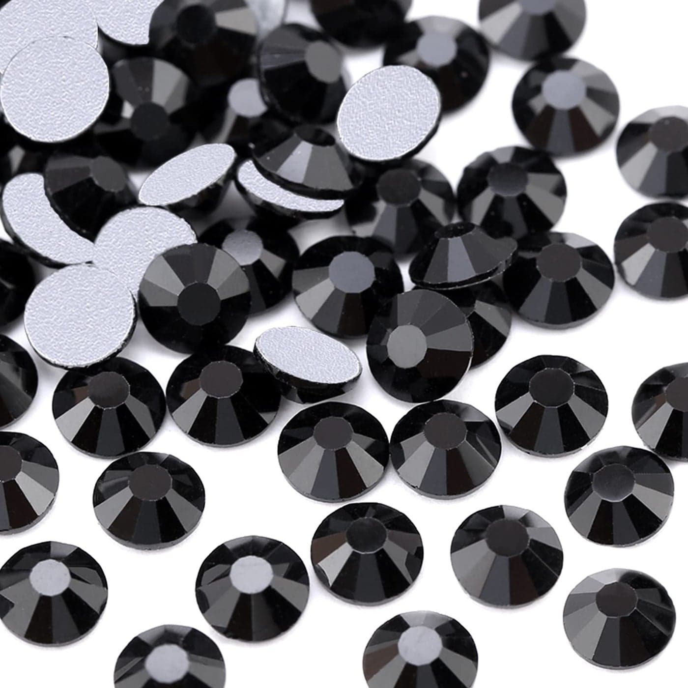 Dowarm 720pcs SS20 Flatback Crystals 48MM NonHotfix Rhinestones for Crafts Dance Costumes Jet Black