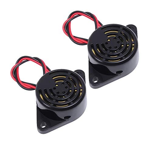 2 PCS Piezo Buzzer, Icstation Buzzer Alarm 12V Electronic Beep Buzzer 100dB Piezo Alarm Siren Continous Sound for Motorcycle Golf Cart Vehicles Car Alarm
