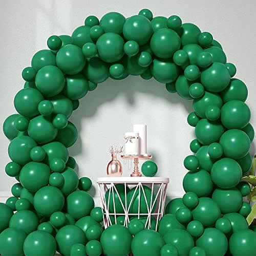 atorakushon Latex Green Color Super Quality Rubber Balloons 10" Christmas Xmas Balloon Best For Theme Party Decoration Birthday Wedding Anniversary Office Party Purpose Opening Ceremony Pack of 101