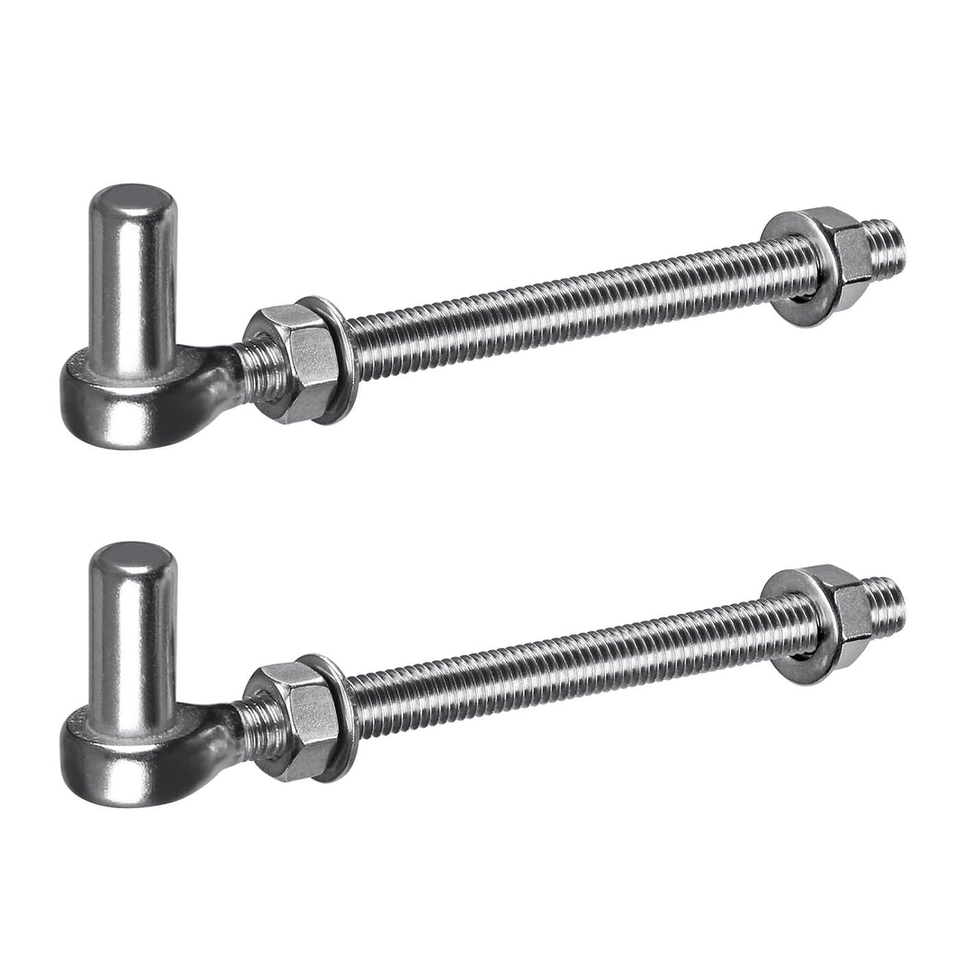 Insaga J Bolt Gate Hinge 304 Stainless Steel Farm Gate Hinges M12 x 8 Gate Hinge Bolt 58 for Chain Link FenceFarmWooden FenceDriveway Supports up to 500lbs 2pcs