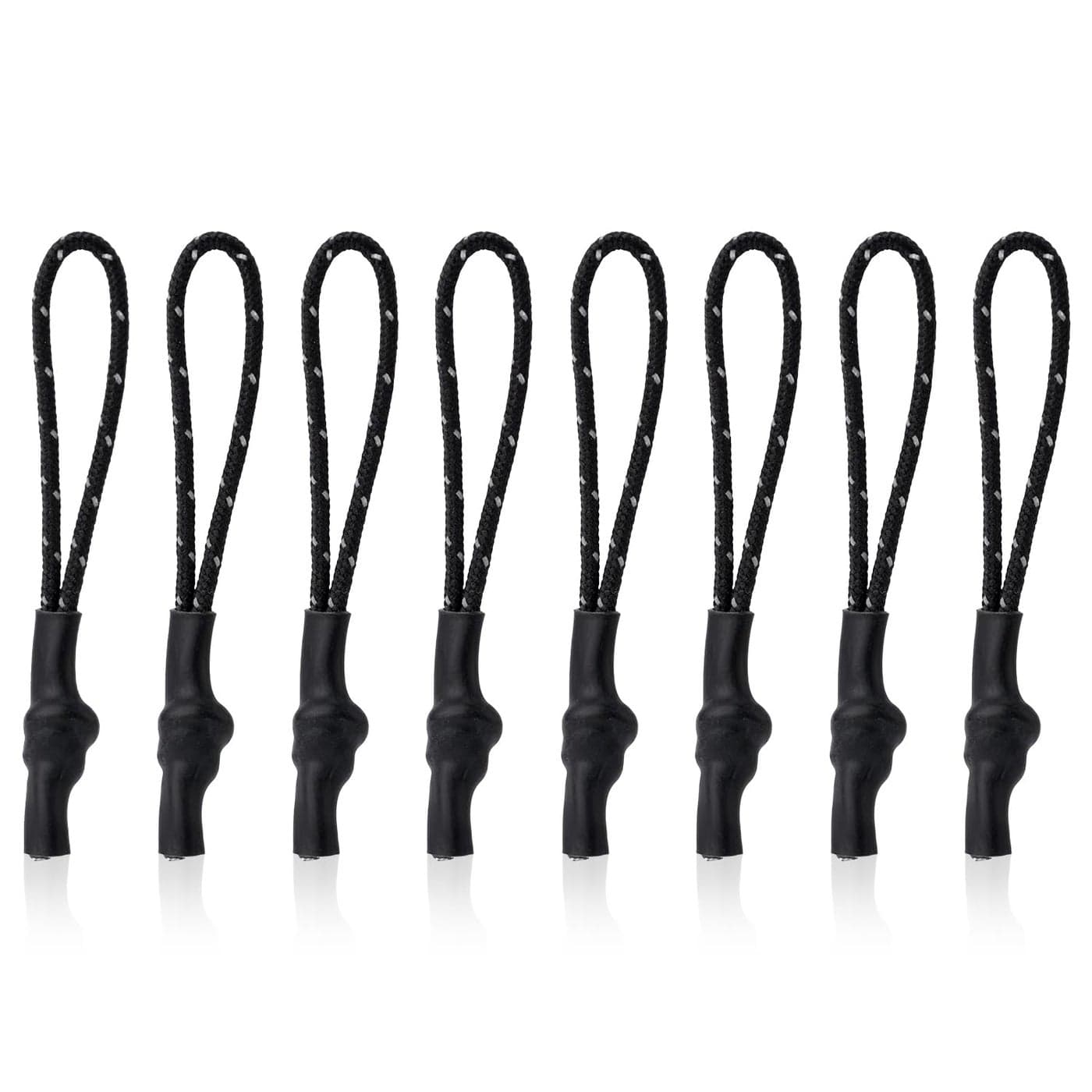 Gosknor 8pcs Zipper Pulls Nylon Plastic Black ZIPPER FASTENER Daily Living Zipper Buttoning Aids For Bags Apparel Model 13066