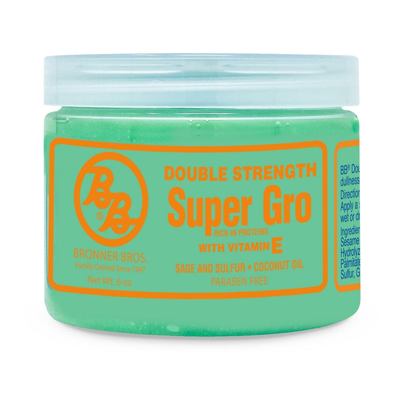 Bronner Brothers Double Strength Super Gro Hair Treatment for Dry Itchy Scalp with Vitamin E A D Coconut Oil Sage Nourishes Damaged Hair Reduces Split Ends Breakage Intense Moisture 6oz