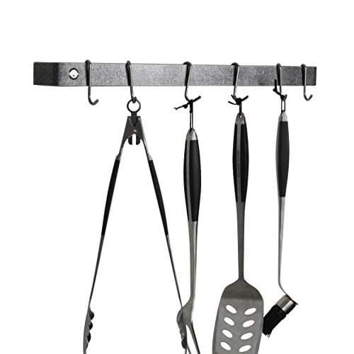 Enclume Premier 24-Inch Utensil Bar Wall Pot Rack, Hammered Steel