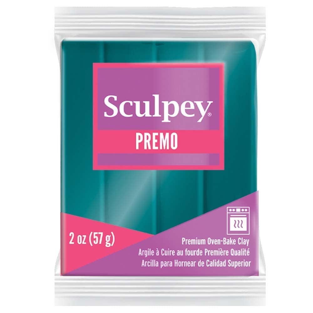 Sculpey Premo Polymer OvenBake Clay Peacock Pearl Teal Non Toxic 2 oz bar Great for jewelry making holiday DIY mixed media and more Premium clay perfect for clayers and artists