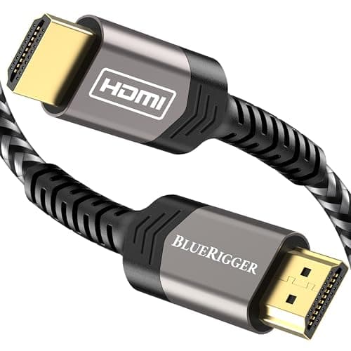 BlueRigger HDMI Cable 8K (6FT, 8K 60Hz HDR, High Speed 48Gbps, HDMI Braided Cord, eArc, HDCP 2.3) - Compatible with PS5, Xbox, Roku, Apple TV, HDTV, Blu-ray, PC