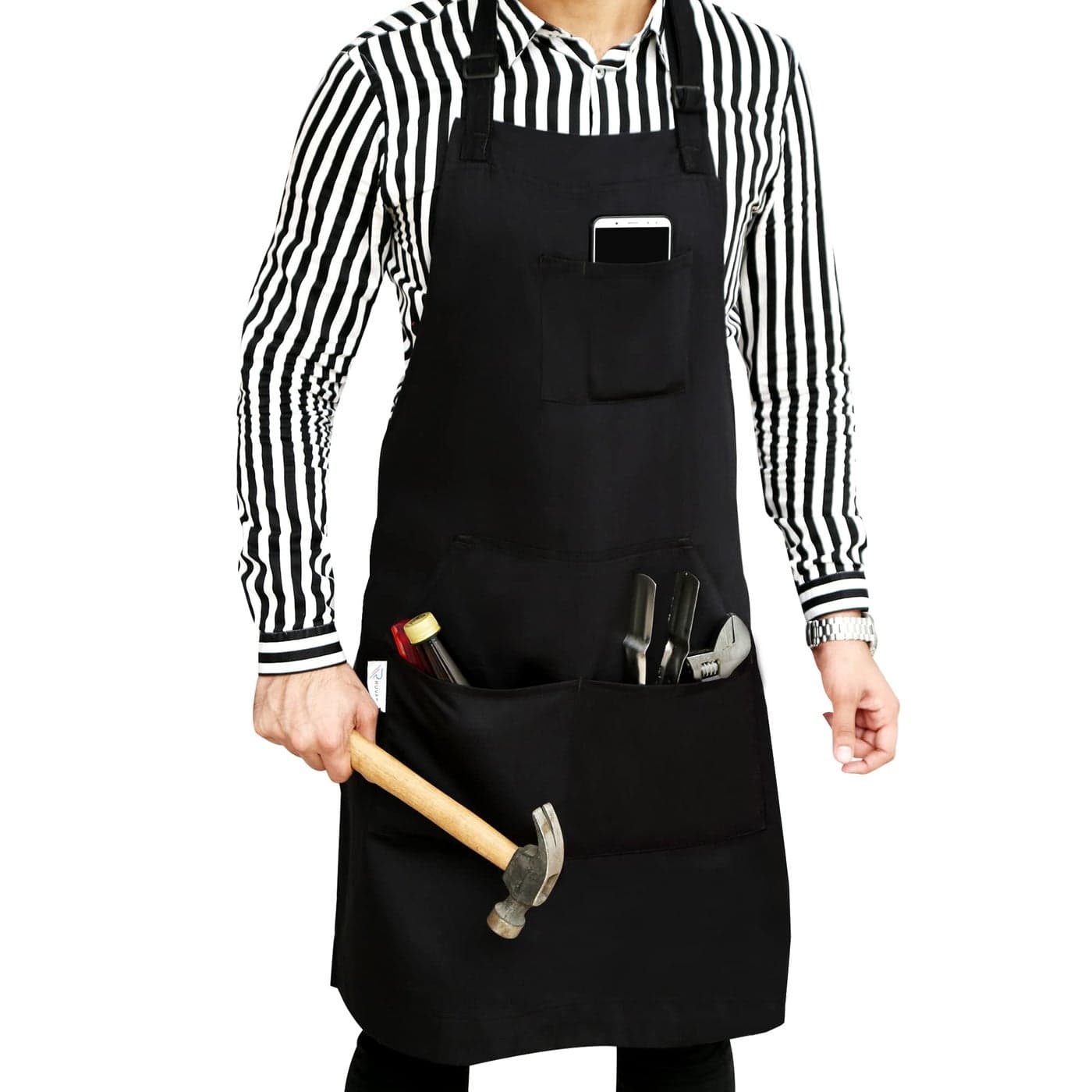 RUVANTI Work Aprons for MenWomen with Pockets Adjustable up to XXL Professional Grade Durability Black Apron for Barber Chef BBQ Kitchen Cleaning 1 Pack