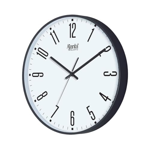 Ajanta 11 Inches Step Movement Wall Clock for Home and Offices(Black)