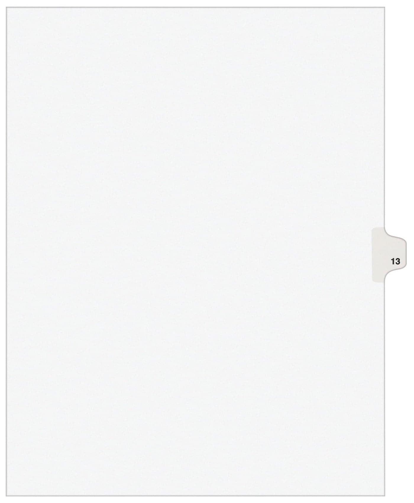 Avery Individual Legal Exhibit Dividers, Avery Style, 13, Side Tab, 8.5 x 11 inches, Pack of 25 (11923)