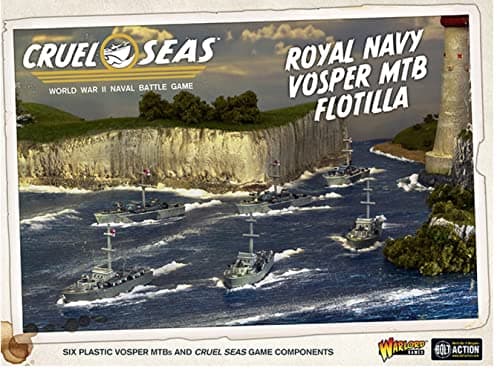 Warlord Cruel Seas British Royal Navy Vosper MTB Flotilla 1300 WWII Naval Military Wargaming Plastic Model Kit Small