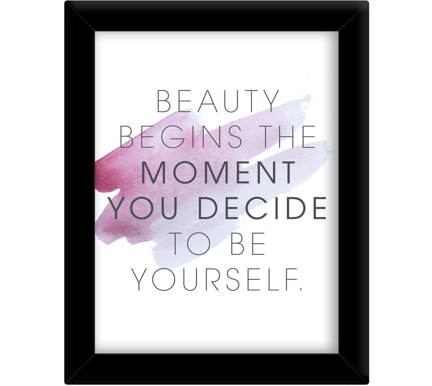 TIED RIBBONS Beauty Begins The Moment Inspirational Wall Posters for Girls with Frame (13.6 inch X 10.2 inch,Multicolor, Engineered Wood)