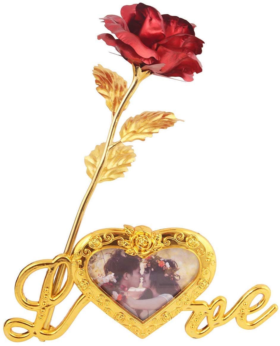 Itmumbai Artificial Rose And Love Photo Frame And Carry Bag (Red, 1 Piece)