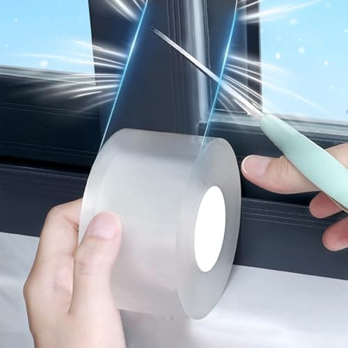 APORNI Window Weather Sealing Tape 2 Inch x 33 FT Weather Stripping Residue-Free Clear Window Insulation Caulk Tape for Doors Windows and Shower Glass Gaps Bathroom