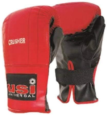 USI Crusher Heavy Punching Bag Gloves, Medium (Red/Black)