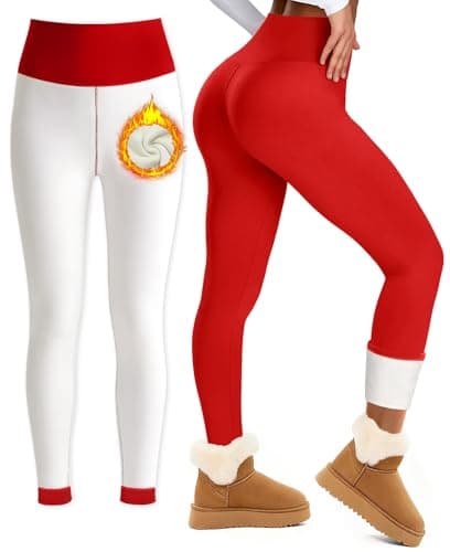 Bluemaple Women's Fleece Lined Leggings High Waisted Tummy Control Thermal Warm Winter for Women Workout Yoga Pants