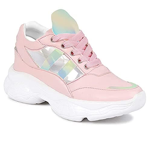 Amico Women's & Girls Sneakers Walking Casual Shoes Pink, 5 UK