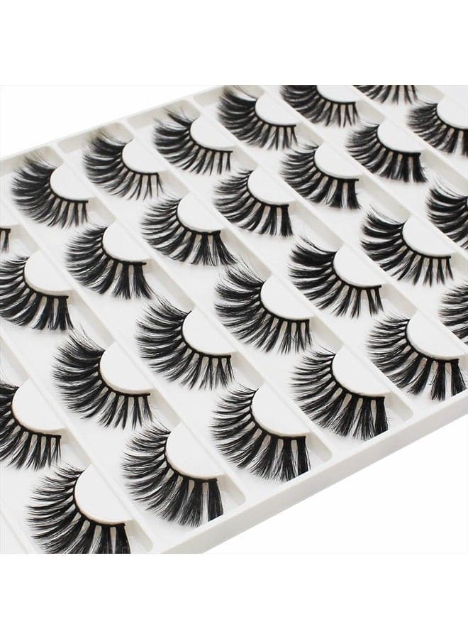 16 Pairs False Eyelashes Natural Wispy Fluffy Dramatic Volume Fake Lashes Extension Handmade Cruelty-free Eyelash (D069)