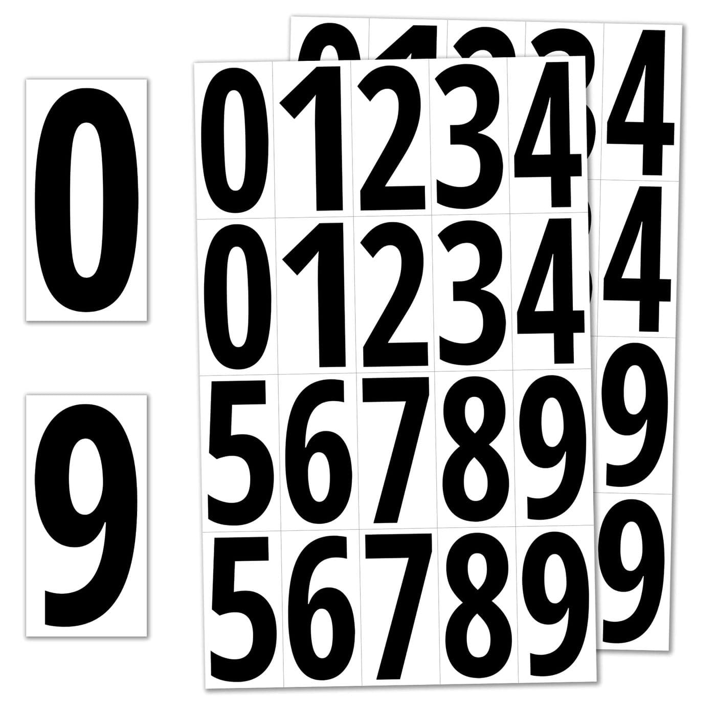 200 Pieces 3 Vinyl Number Stickers Waterproof Stick On Numbers Black Numbers