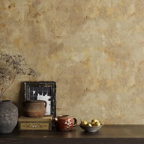 VaryPaper 157 x 315 Distressed Tan Concrete Peel and Stick Wallpaper Limewash Cement Wallpaper for Bedroom Bathroom Removable Self Adhesive Vinyl Waterproof Concrete Contact Paper for Countertops