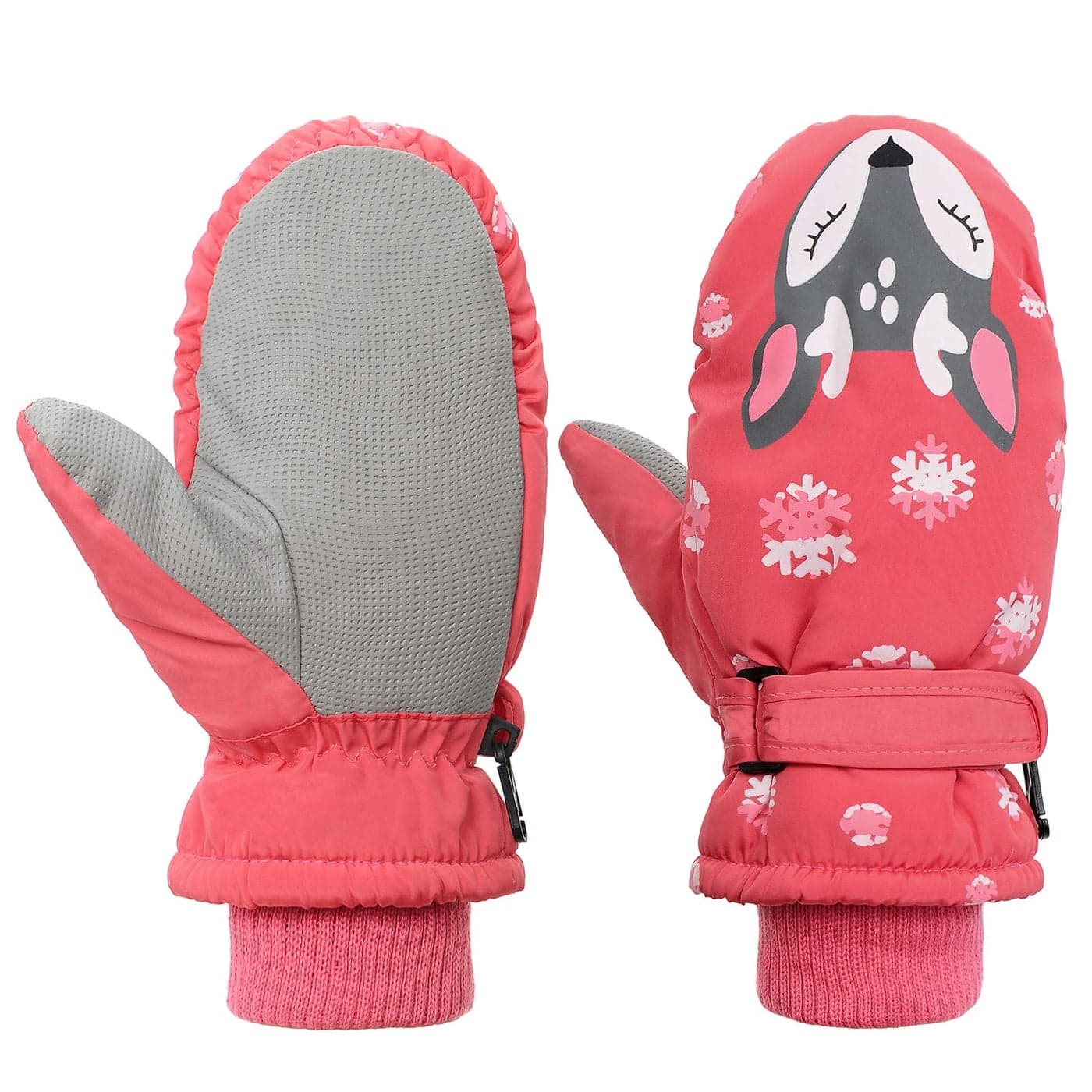 Toddler Mittens Winter Snow Glove waterproof mitten Warm Fleece Kid Ski Gloves for Boys Girls Pink Fox M