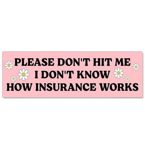 JMYROG Please Dont Hit Me Car Bumper Magnet Sticker Sarcastic Dont Hit Waterproof Pink Car Sticker for Women Driver Flora Humor Vehicle Bumper Magnet New Driver Gifts for Bestie Family Friend